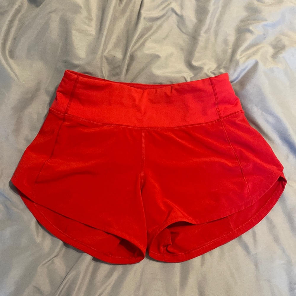 LULULEMON Red Speed Up Shorts